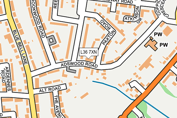 L36 7XN map - OS OpenMap – Local (Ordnance Survey)