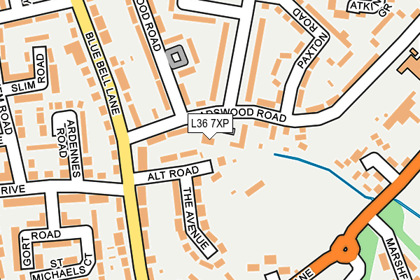 L36 7XP map - OS OpenMap – Local (Ordnance Survey)