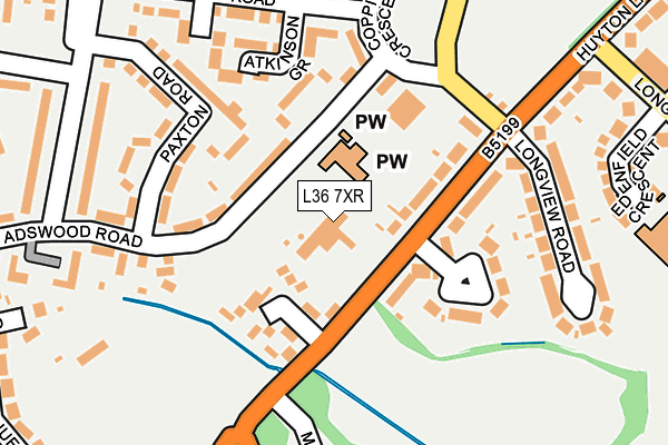 L36 7XR map - OS OpenMap – Local (Ordnance Survey)
