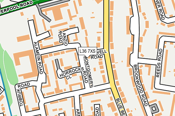 L36 7XS map - OS OpenMap – Local (Ordnance Survey)
