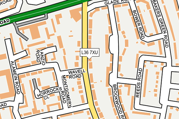 L36 7XU map - OS OpenMap – Local (Ordnance Survey)