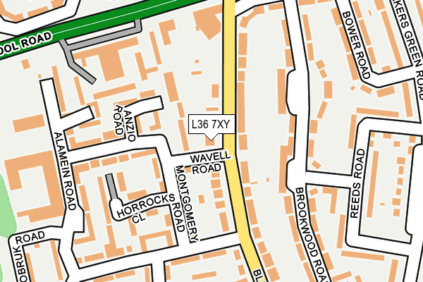 L36 7XY map - OS OpenMap – Local (Ordnance Survey)