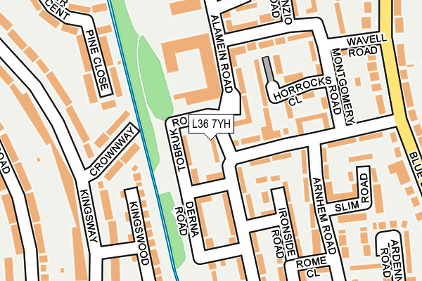 L36 7YH map - OS OpenMap – Local (Ordnance Survey)