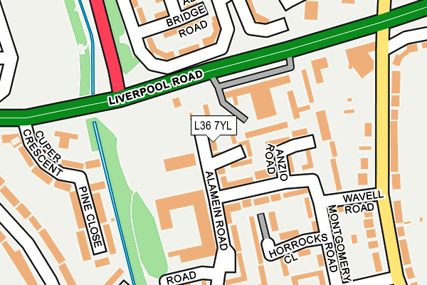 L36 7YL map - OS OpenMap – Local (Ordnance Survey)