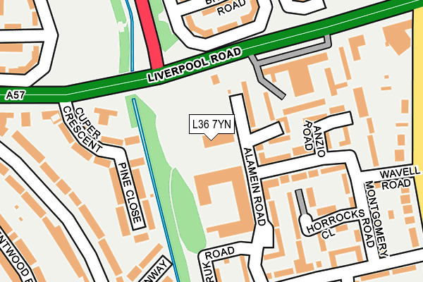 L36 7YN map - OS OpenMap – Local (Ordnance Survey)