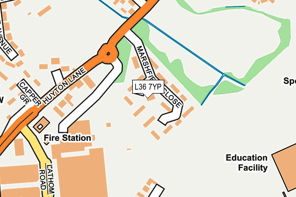 L36 7YP map - OS OpenMap – Local (Ordnance Survey)