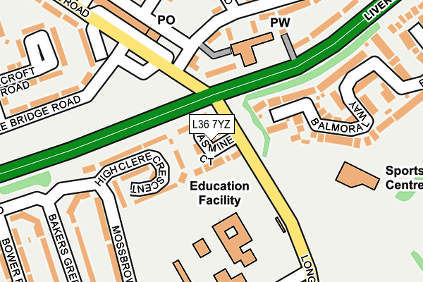 L36 7YZ map - OS OpenMap – Local (Ordnance Survey)