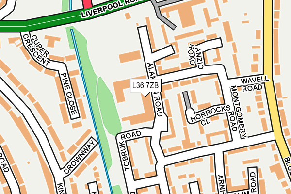 L36 7ZB map - OS OpenMap – Local (Ordnance Survey)