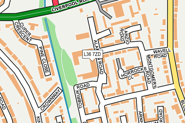 L36 7ZD map - OS OpenMap – Local (Ordnance Survey)
