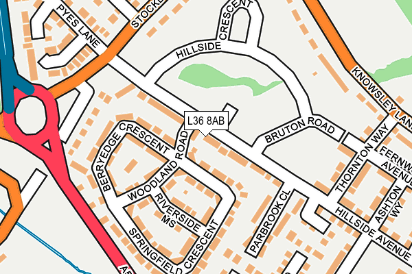 L36 8AB map - OS OpenMap – Local (Ordnance Survey)
