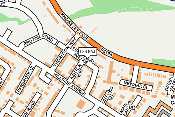 L36 8AJ map - OS OpenMap – Local (Ordnance Survey)