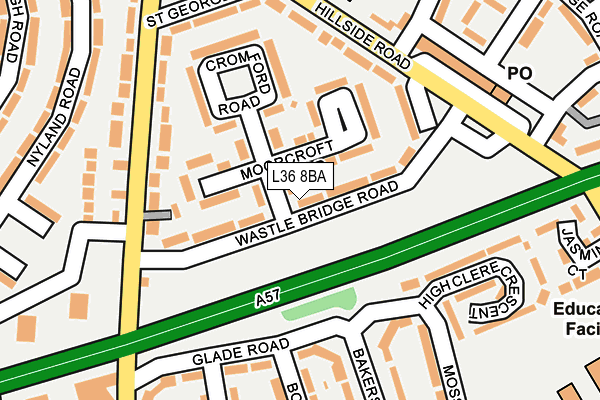L36 8BA map - OS OpenMap – Local (Ordnance Survey)