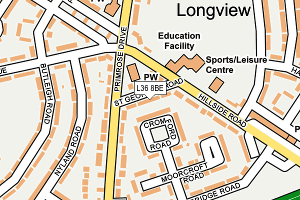 L36 8BE map - OS OpenMap – Local (Ordnance Survey)