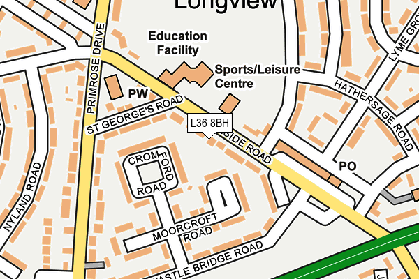 L36 8BH map - OS OpenMap – Local (Ordnance Survey)