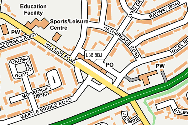 L36 8BJ map - OS OpenMap – Local (Ordnance Survey)