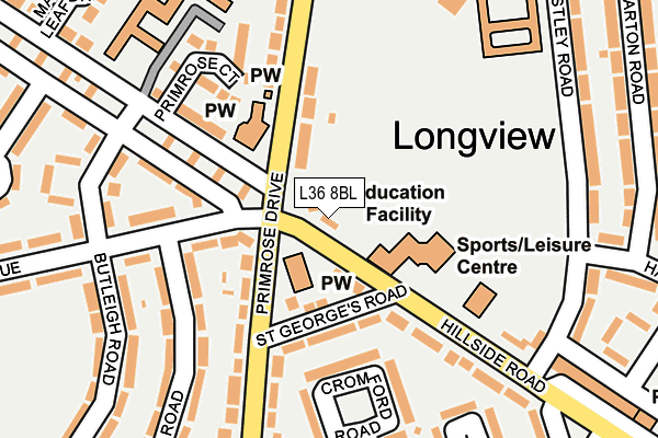 L36 8BL map - OS OpenMap – Local (Ordnance Survey)