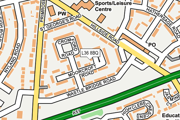 L36 8BQ map - OS OpenMap – Local (Ordnance Survey)