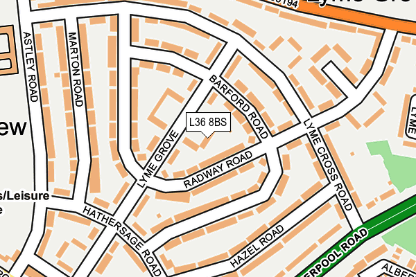 L36 8BS map - OS OpenMap – Local (Ordnance Survey)