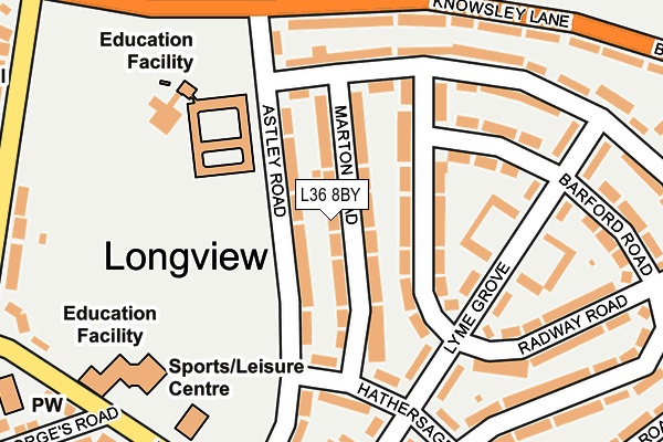 L36 8BY map - OS OpenMap – Local (Ordnance Survey)