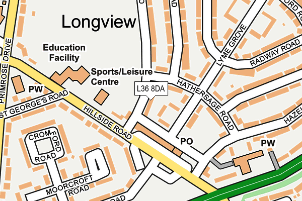 L36 8DA map - OS OpenMap – Local (Ordnance Survey)