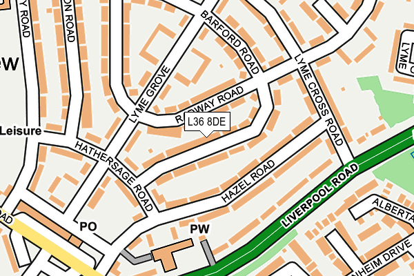 L36 8DE map - OS OpenMap – Local (Ordnance Survey)