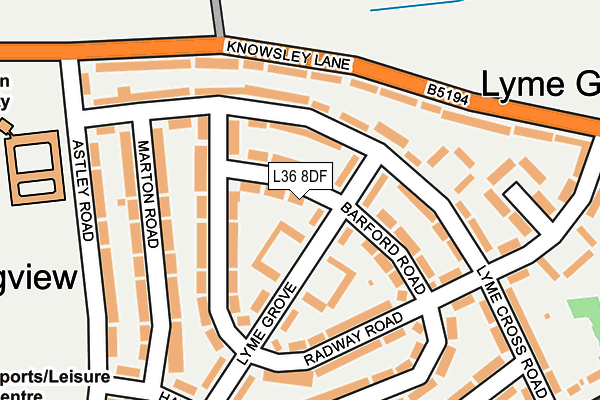 L36 8DF map - OS OpenMap – Local (Ordnance Survey)