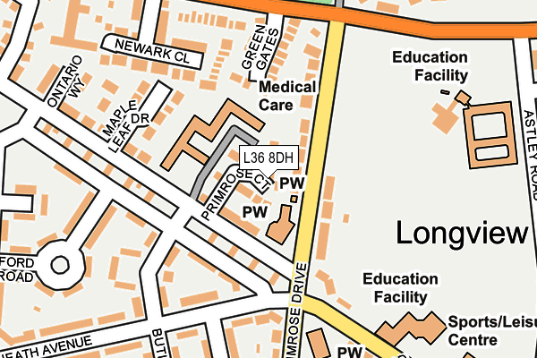 L36 8DH map - OS OpenMap – Local (Ordnance Survey)