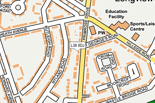 L36 8DJ map - OS OpenMap – Local (Ordnance Survey)