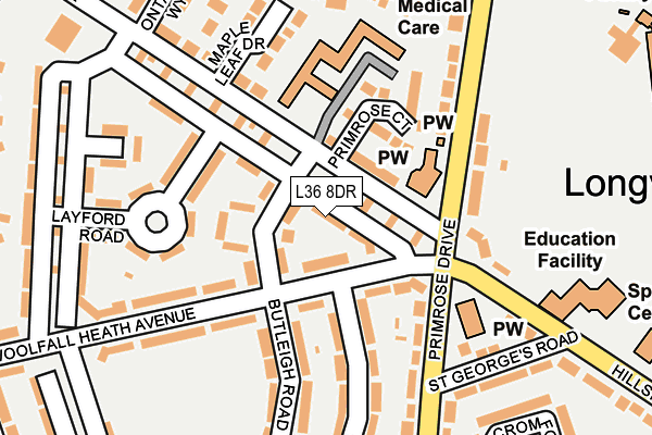 L36 8DR map - OS OpenMap – Local (Ordnance Survey)