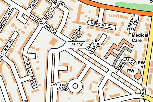 L36 8DS map - OS OpenMap – Local (Ordnance Survey)