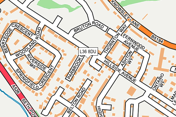 L36 8DU map - OS OpenMap – Local (Ordnance Survey)