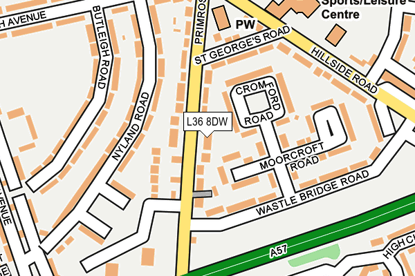 L36 8DW map - OS OpenMap – Local (Ordnance Survey)