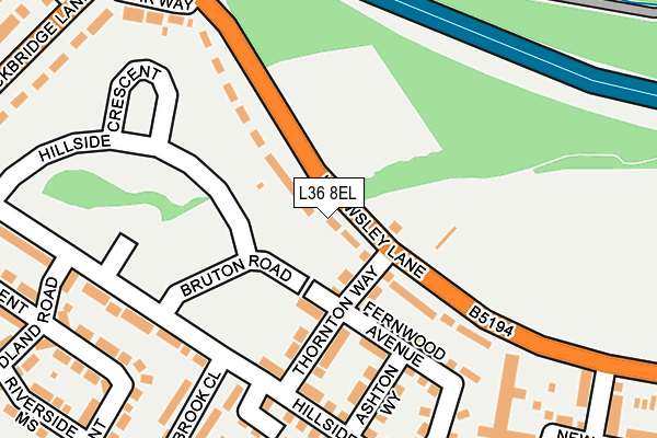 L36 8EL map - OS OpenMap – Local (Ordnance Survey)