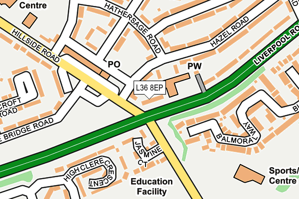 L36 8EP map - OS OpenMap – Local (Ordnance Survey)