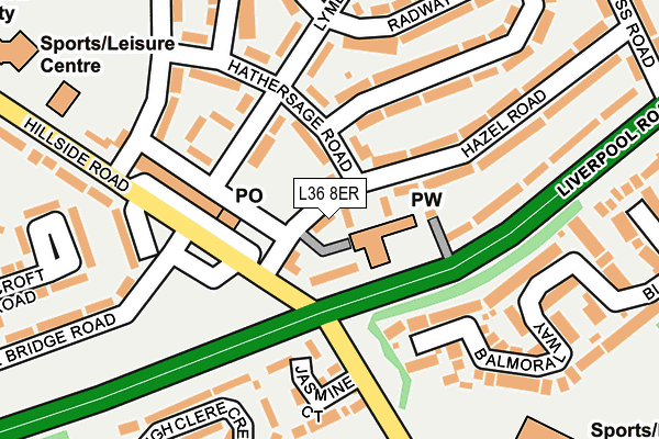 L36 8ER map - OS OpenMap – Local (Ordnance Survey)