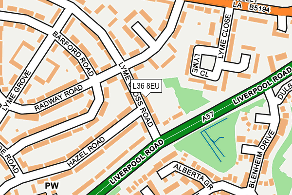 L36 8EU map - OS OpenMap – Local (Ordnance Survey)