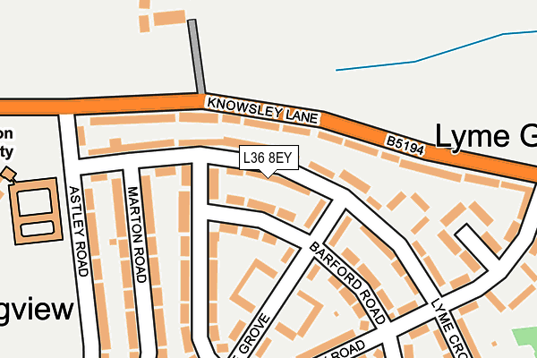 L36 8EY map - OS OpenMap – Local (Ordnance Survey)