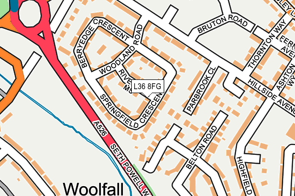 L36 8FG map - OS OpenMap – Local (Ordnance Survey)
