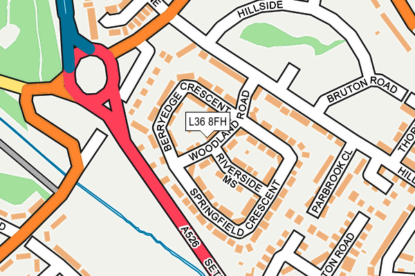 L36 8FH map - OS OpenMap – Local (Ordnance Survey)