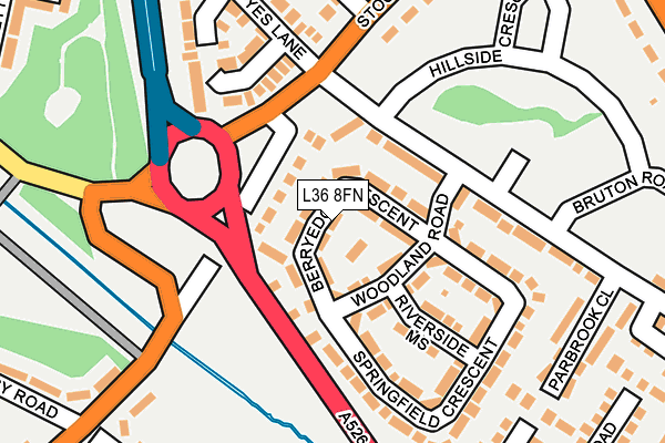 L36 8FN map - OS OpenMap – Local (Ordnance Survey)