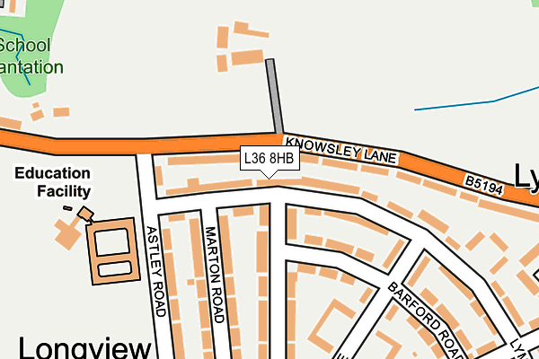 L36 8HB map - OS OpenMap – Local (Ordnance Survey)