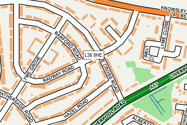 L36 8HE map - OS OpenMap – Local (Ordnance Survey)
