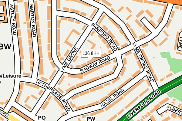 L36 8HH map - OS OpenMap – Local (Ordnance Survey)