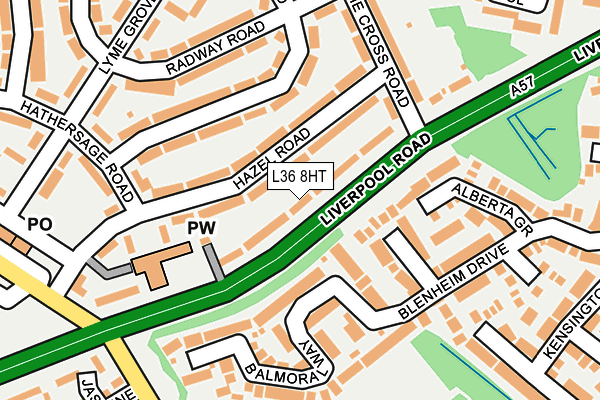 L36 8HT map - OS OpenMap – Local (Ordnance Survey)