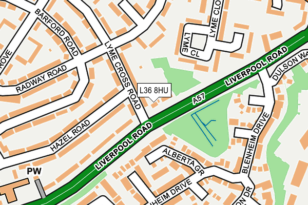 L36 8HU map - OS OpenMap – Local (Ordnance Survey)
