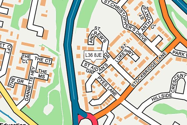 L36 8JE map - OS OpenMap – Local (Ordnance Survey)