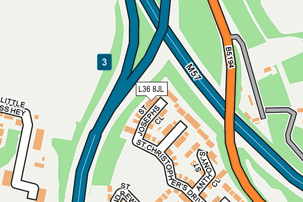 L36 8JL map - OS OpenMap – Local (Ordnance Survey)