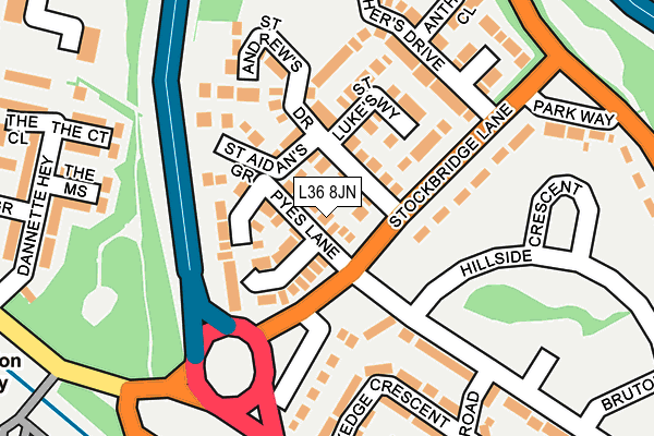 L36 8JN map - OS OpenMap – Local (Ordnance Survey)