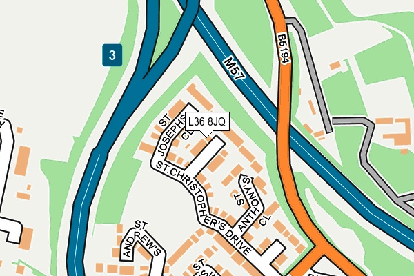 L36 8JQ map - OS OpenMap – Local (Ordnance Survey)