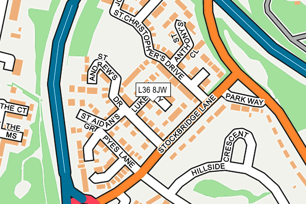 L36 8JW map - OS OpenMap – Local (Ordnance Survey)